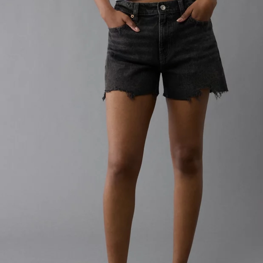 American Eagle Outfitters Washed Black Cutoff Denim Shorts